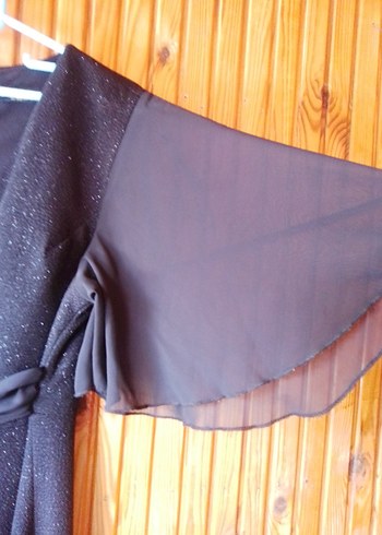 Lacivert Drapeli Uzun Kadın Abiye Elbise - Görsel 5