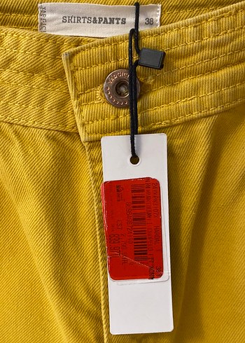 38 Beden sarı Renk Yargıcı Denim Pantolon