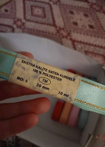 Beden Nakışlı Pastel Renkli Saten Kurdele Seti