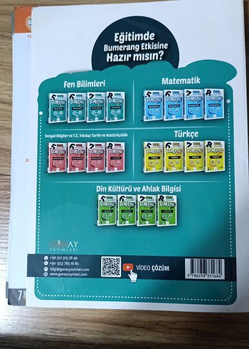 7. Sınıf Fen Bilimleri Haftalık Denemeler Kitabı - Görsel 2