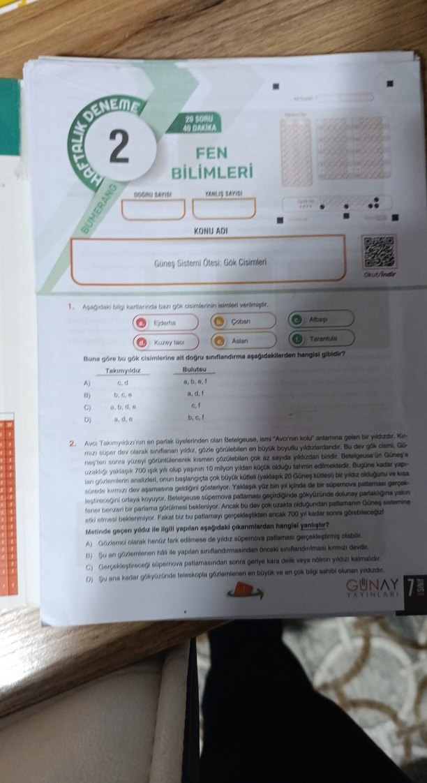 7. Sınıf Fen Bilimleri Haftalık Denemeler Kitabı - Görsel 4