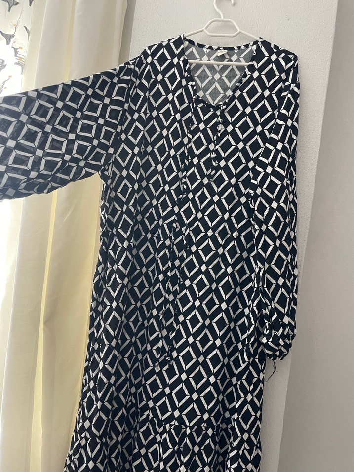 Uzun Siyah Bohem Kadın Elbise - Görsel 2