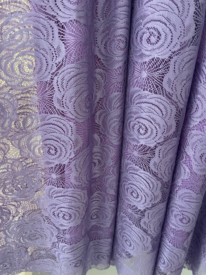 Mor Dantel Detaylı Uzun Elbise - Görsel 4