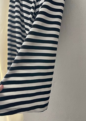 Beyaz Siyah Çizgili Salaş eşofman - Görsel 3