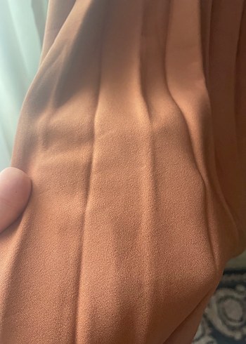 Kadın Kahverengi Pilili Uzun Jile - Görsel 4