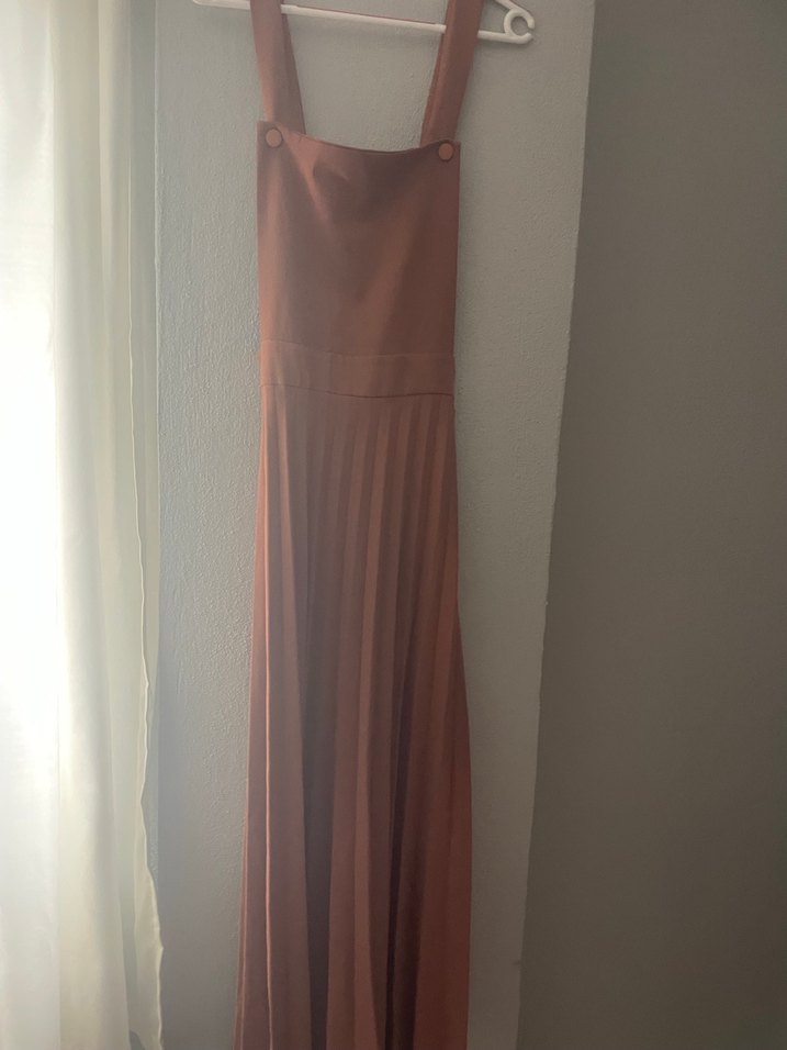 Kadın Kahverengi Pilili Uzun Jile - Görsel 3