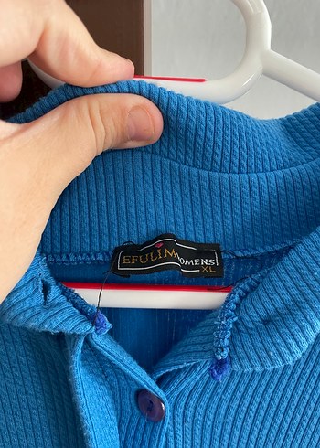 Mavi Uzun Kollu Rahat Kesim Elbise - Görsel 5