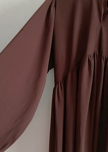 Uzun Kahverengi Bohem Kadın Elbise - Görsel 2