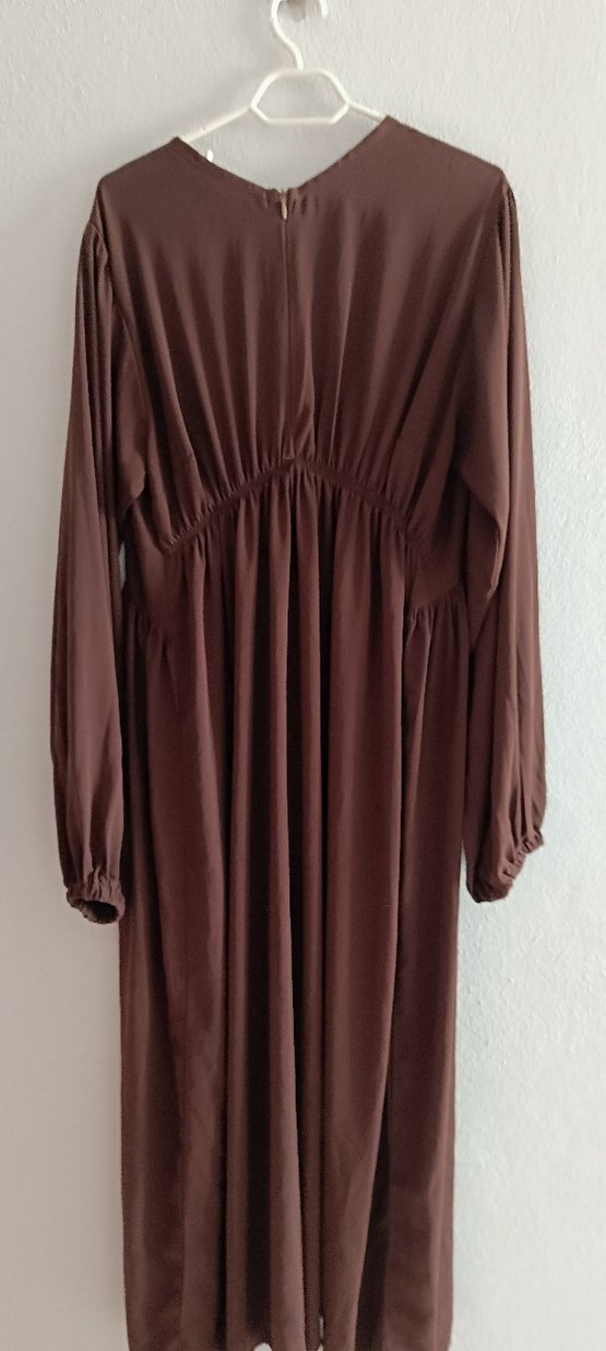 Uzun Kahverengi Bohem Kadın Elbise - Görsel 3