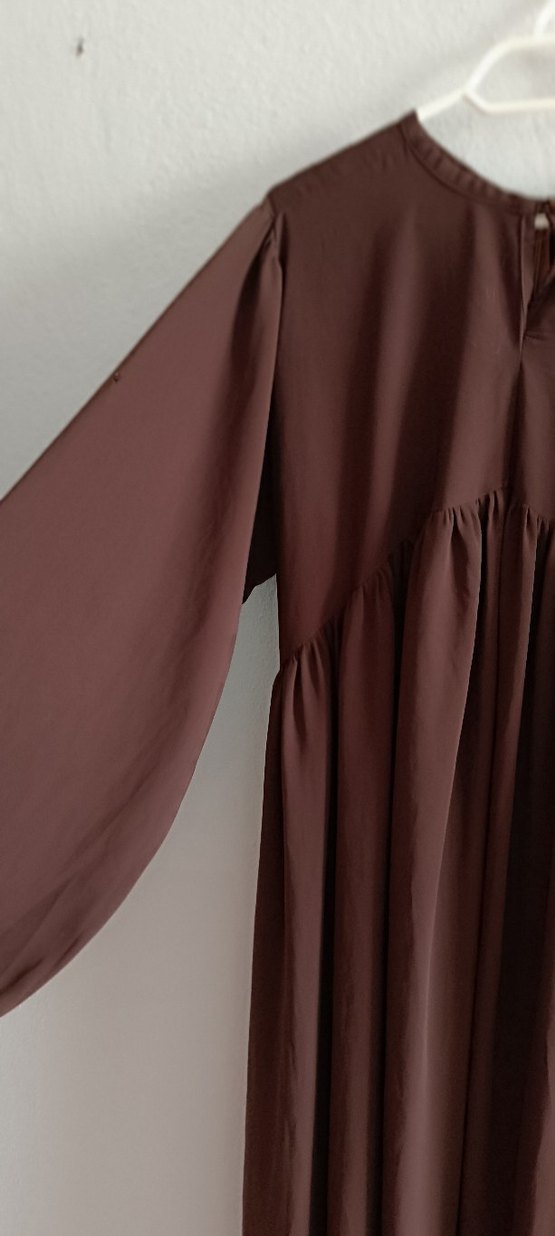 Uzun Kahverengi Bohem Kadın Elbise - Görsel 2