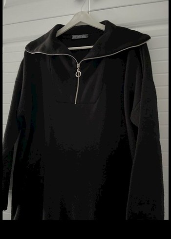 Fermuarlı Siyah triko Elbise - Görsel 2