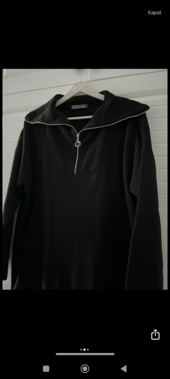 Fermuarlı Siyah triko Elbise - Görsel 2