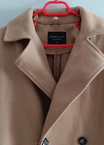 Bej Kadın Süet Kaşe Kaban - Görsel 2