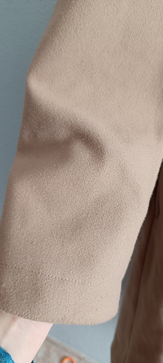 Bej Kadın Süet Kaşe Kaban - Görsel 5