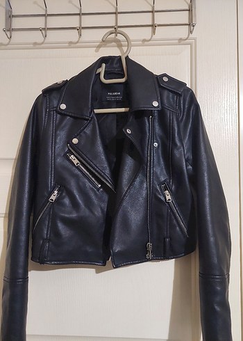 Siyah Kadın Deri Biker Ceket