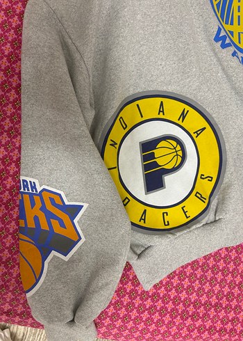 NBA erkek çocuk 
Kapüşonlu Gri Baskılı  Sweatshirt - Görsel 4