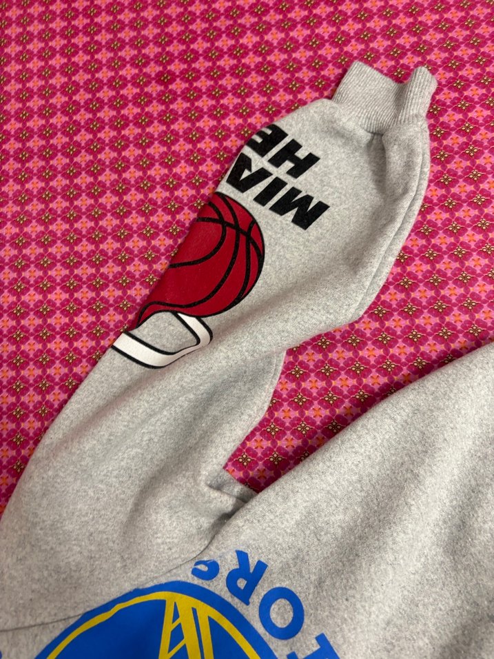 NBA erkek çocuk 
Kapüşonlu Gri Baskılı  Sweatshirt - Görsel 5