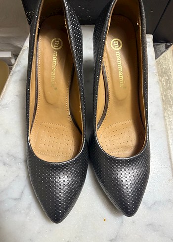 Gri Yılan Desenli Bağcıklı Stiletto - Görsel 2