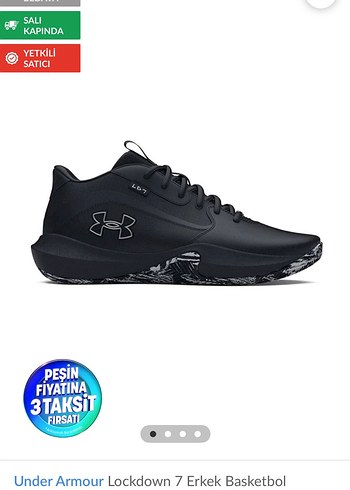 Under Armour 
Kırmızı Siyah Basketbol Ayakkabısı Velcro Detaylı - Görsel 4