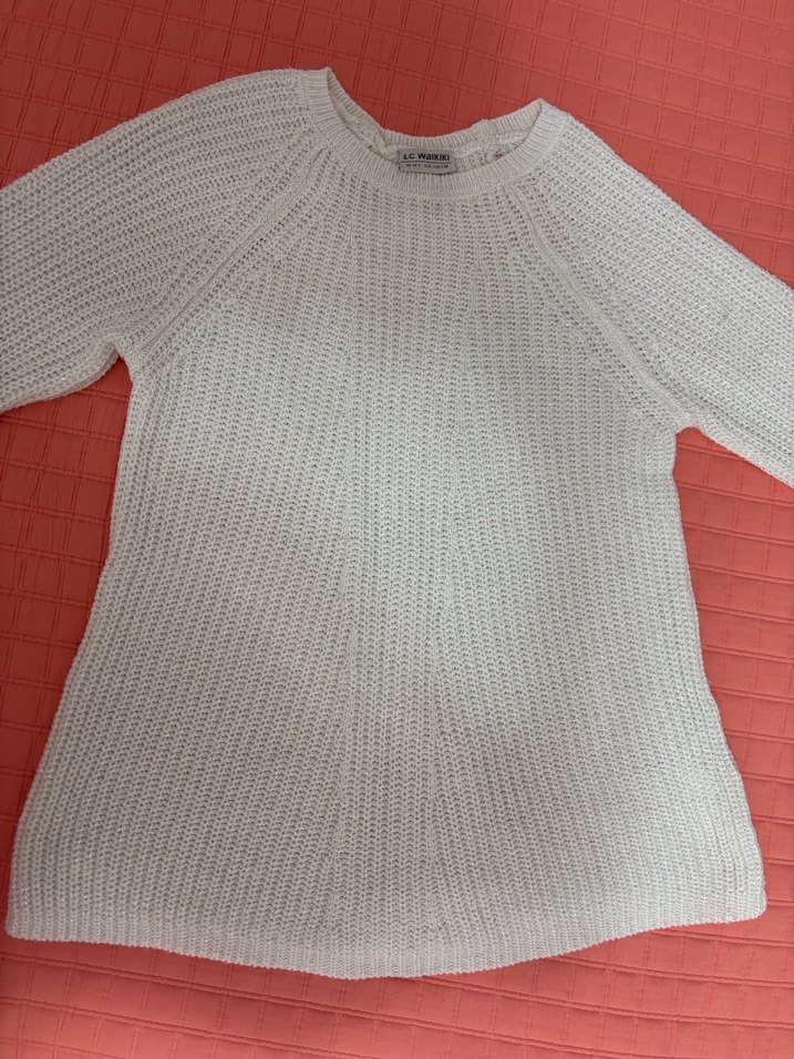 lcw kız çocuk 
 Örgü Bisiklet Yaka Uzun Kollu Kazak - Görsel 4