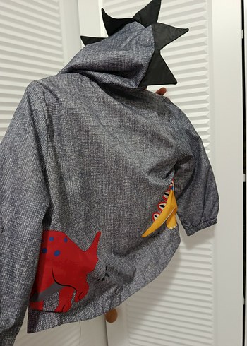 Gri Fermuarlı Erkek Çocuk Yağmurluk - Görsel 2