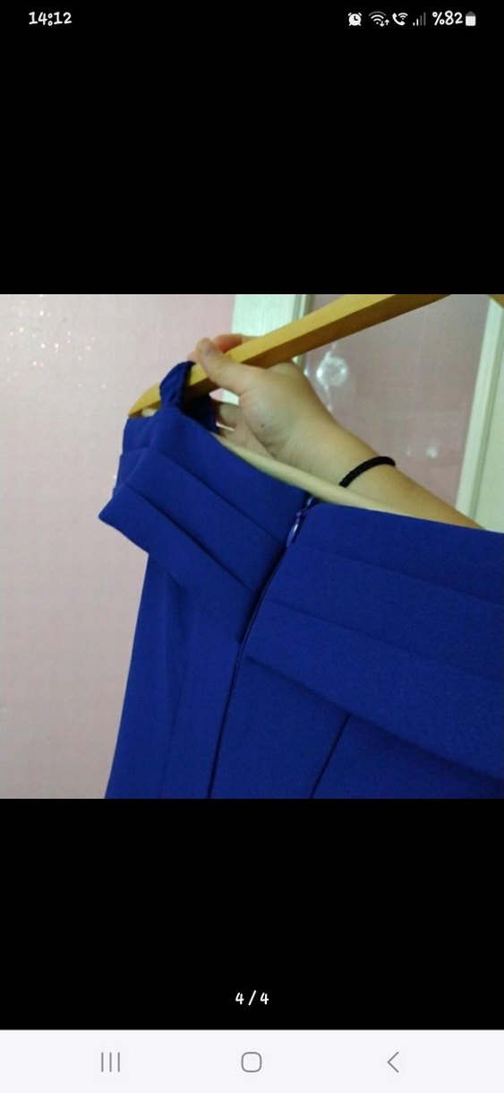 Lacivert Drapeli Straplez Uzun Abiye - Görsel 3