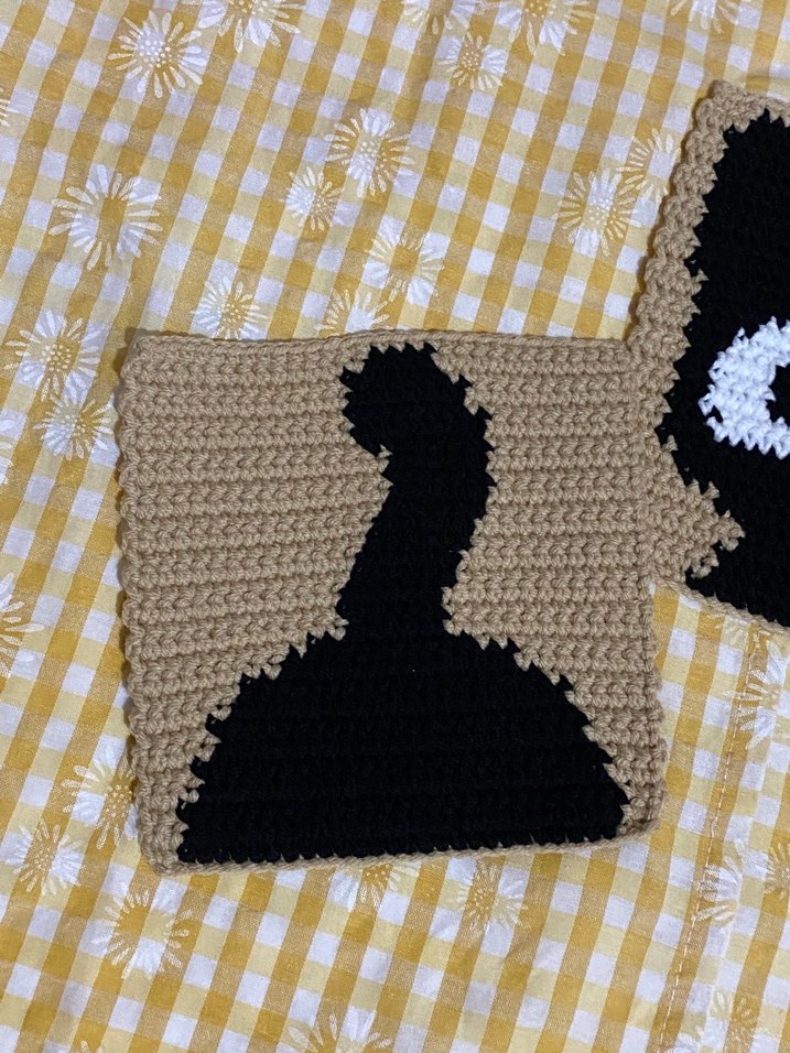 Kahverengi Siyah Örgü Kedi seti bardak altlığı - Görsel 2