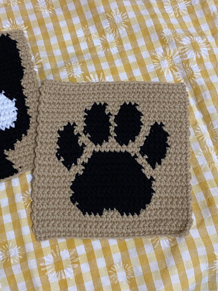 Kahverengi Siyah Örgü Kedi seti bardak altlığı - Görsel 4