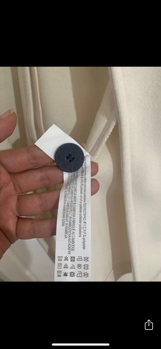 Bershka Krem Rengi Düğmeli Kaban - Görsel 2