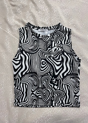 Kızlar için Zebra Desenli Kolsuz Body