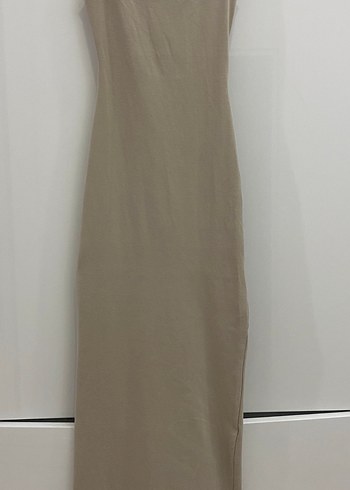 xs Beden Bej Kolsuz Uzun Bershka Elbise