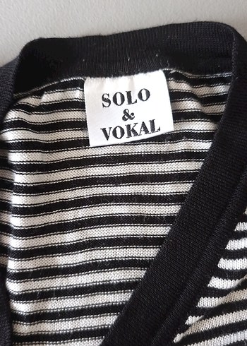 Gri Beyaz Çizgili V Yaka Düğmeli Hamile kazak
