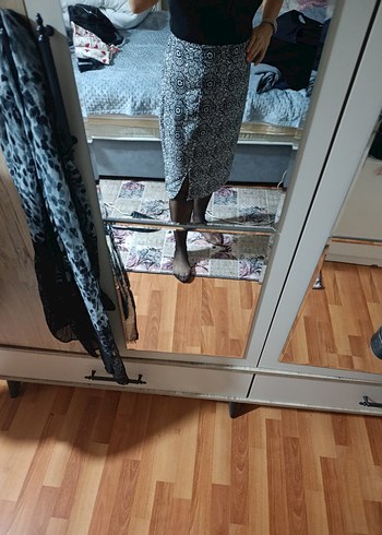 Bohem Desenli Gri desenli Etek - Görsel 2