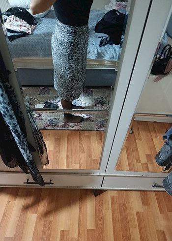 Bohem Desenli Gri desenli Etek - Görsel 3