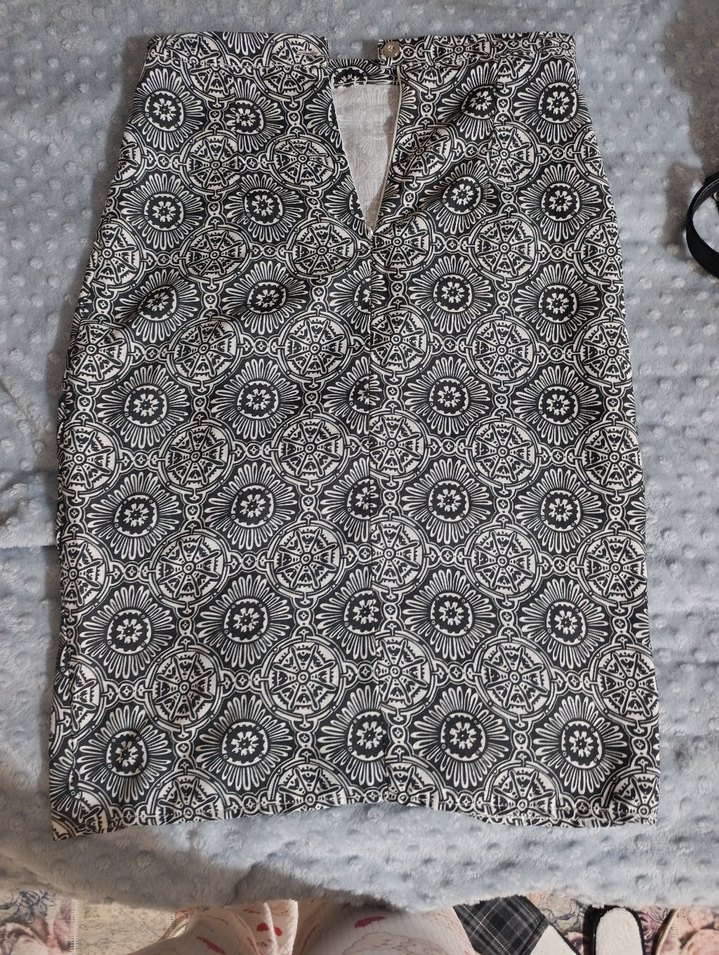 Bohem Desenli Gri desenli Etek - Görsel 4