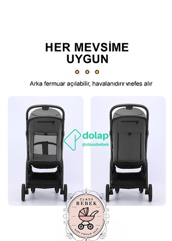 OTOMATİK TEK ELLE KATLANIR KABİN BEBEK ARABASI - Görsel 7