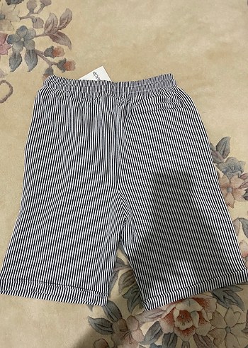 Çizgili Gri Pamuklu Erkek Şort - Görsel 2