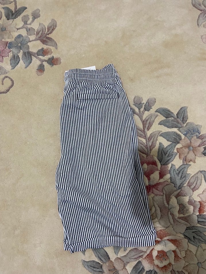 Çizgili Gri Pamuklu Erkek Şort - Görsel 3