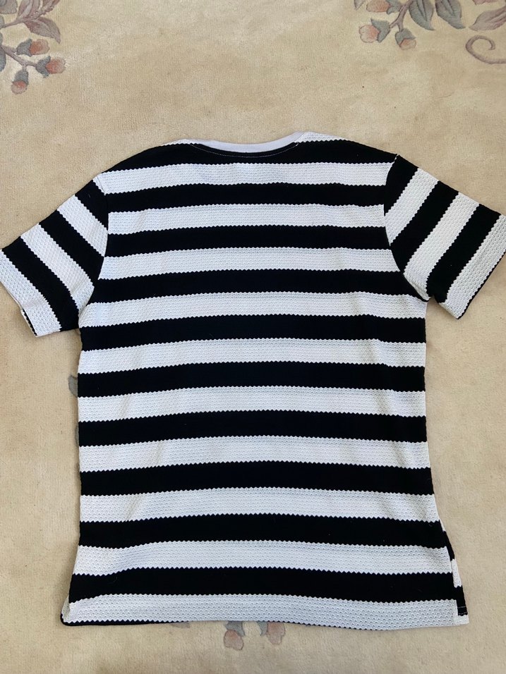 Çizgili Kısa Kollu Erkek Tişört - Görsel 2