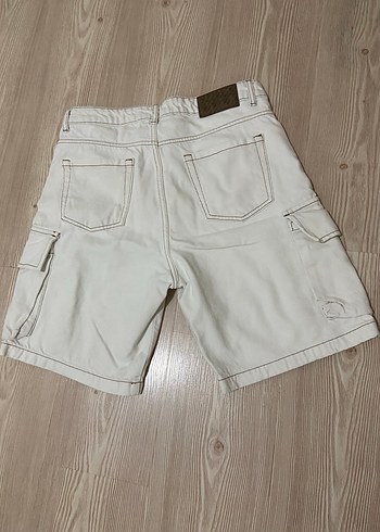 Erkek Beyaz Pamuklu Rahat Kesim şort - Görsel 3