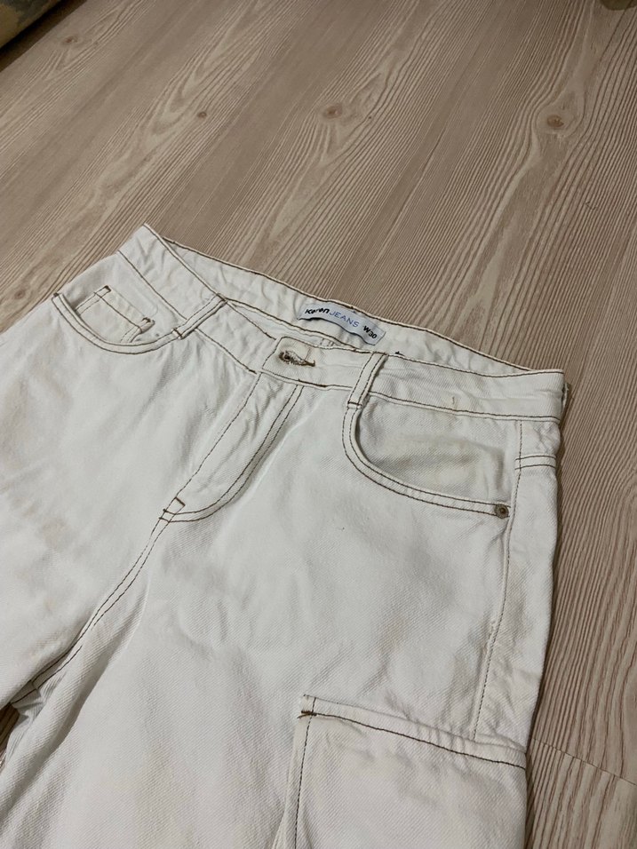 Erkek Beyaz Pamuklu Rahat Kesim şort - Görsel 2