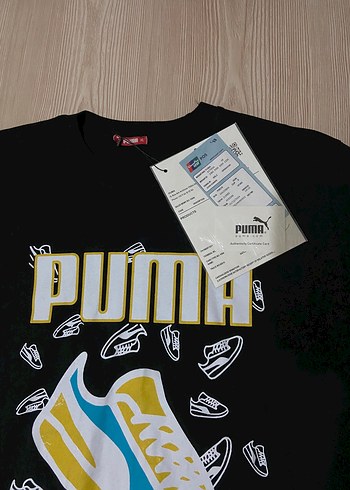 Siyah Erkek Baskılı Puma Tişört - Görsel 2