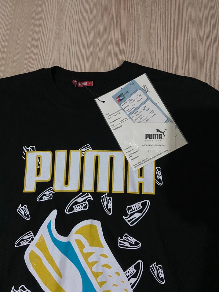 Siyah Erkek Baskılı Puma Tişört - Görsel 2