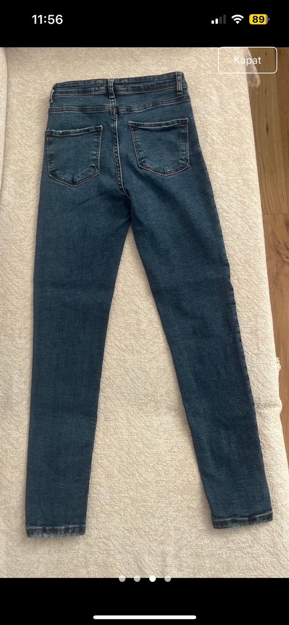 Mavi Kadın Midi Boy Dar Kesim Kot Pantolon - Görsel 3