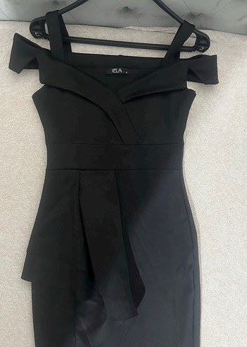 Uzun Siyah Drapeli Gotik Abiye Elbise - Görsel 2