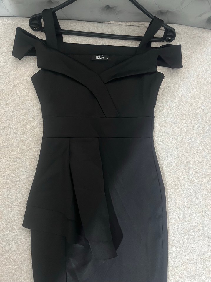 Uzun Siyah Drapeli Gotik Abiye Elbise - Görsel 2