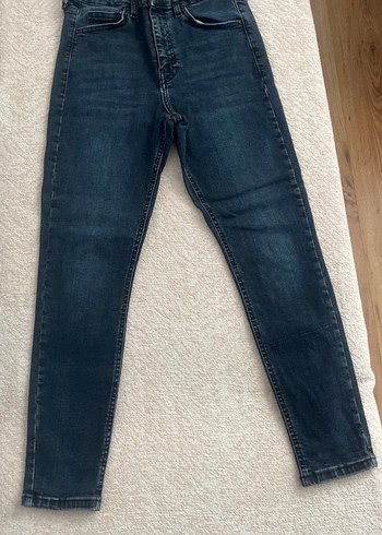 Kadın Lacivert Midi Boy Denim Pantolon