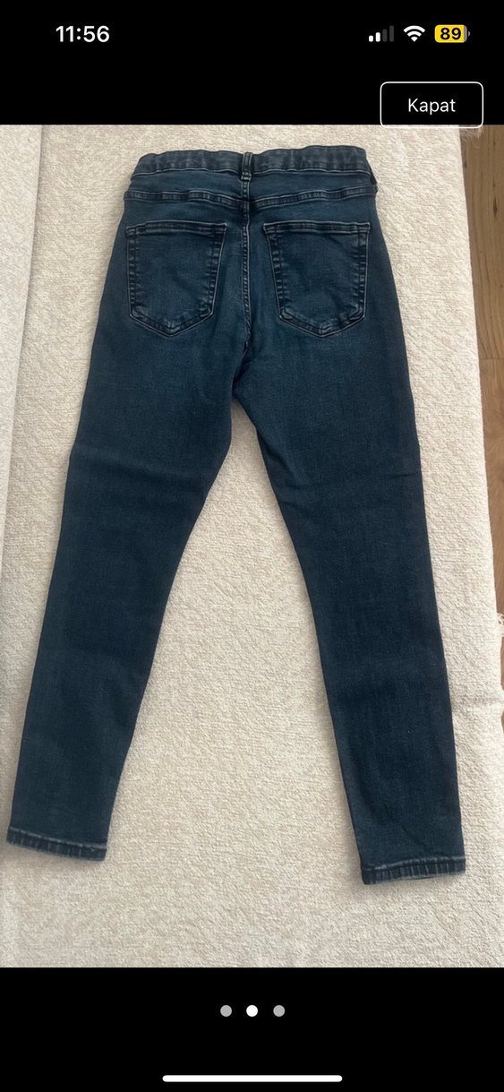 Kadın Lacivert Midi Boy Denim Pantolon - Görsel 2