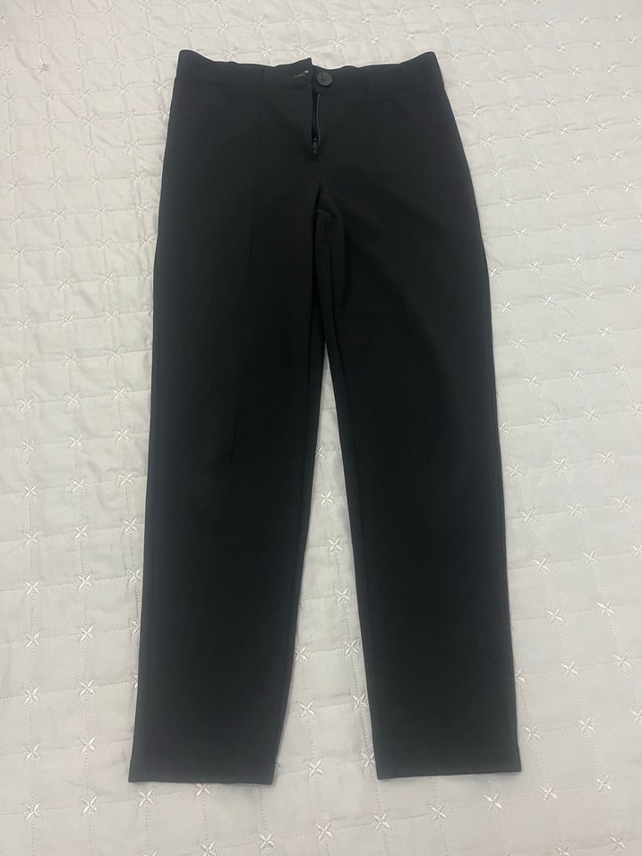 Siyah Kadın Kumaş Pantolon Midi Boy Şık - Görsel 2