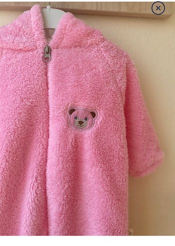 Pembe Kapüşonlu Bebek Kız Tulumu - Görsel 3